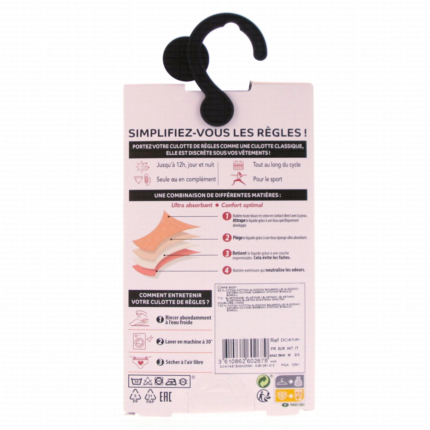 DIM Protect Boxer Moyen Noir Flux Abondant 40/42 2 DIM Protect Boxer Moyen Noir Flux Abondant 40/42 – Image 2