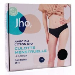 JHO Culotte Menstruelle En Coton Bio Flux Moyen T42