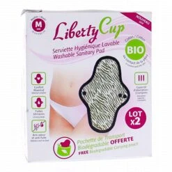 LIBERTY CUP Serviette Hygiénique Lavable Taille M Lot De 2