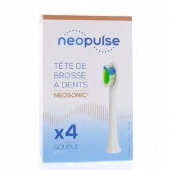 NEOPULSE Neosonic - Tête De Brosse à Dents Souple Blanche X4