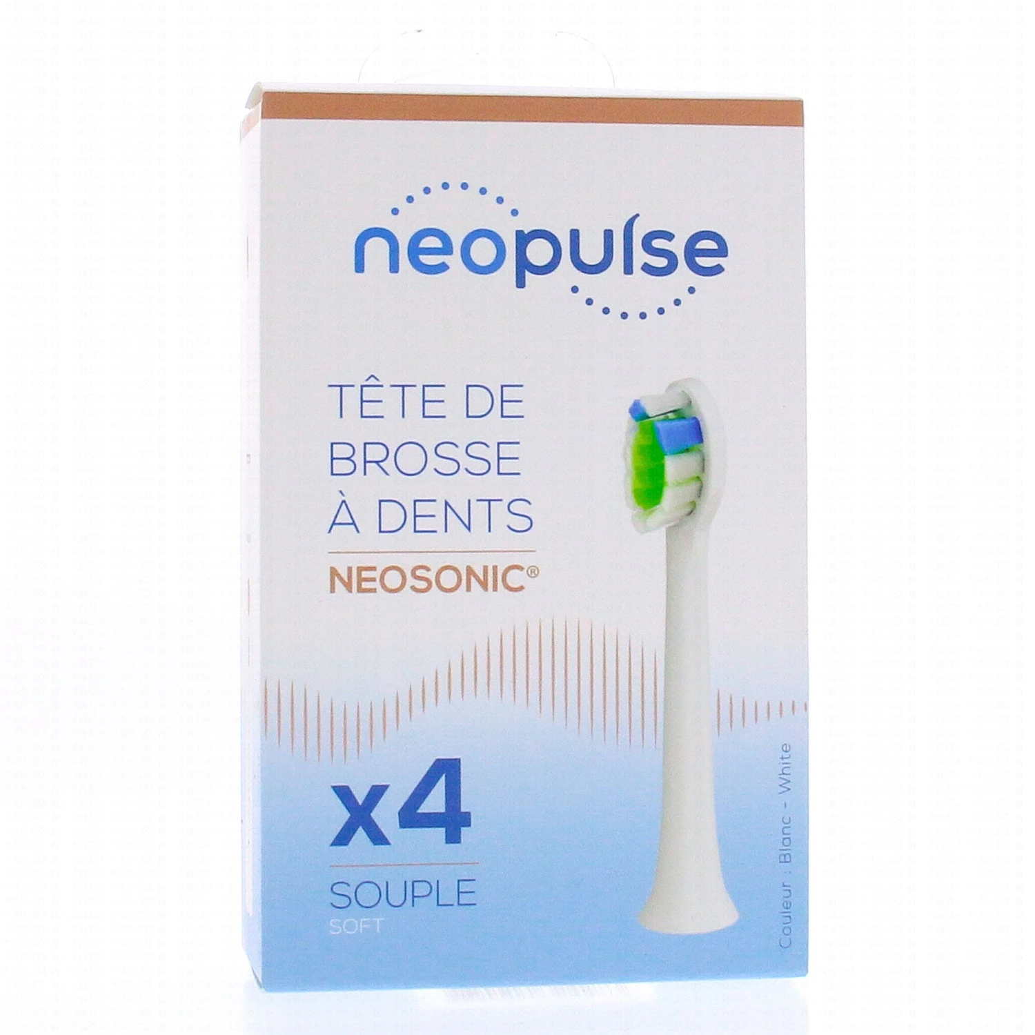 NEOPULSE Neosonic - Tête De Brosse à Dents Souple Blanche X4 1 NEOPULSE Neosonic - Tête De Brosse à Dents Souple Blanche X4