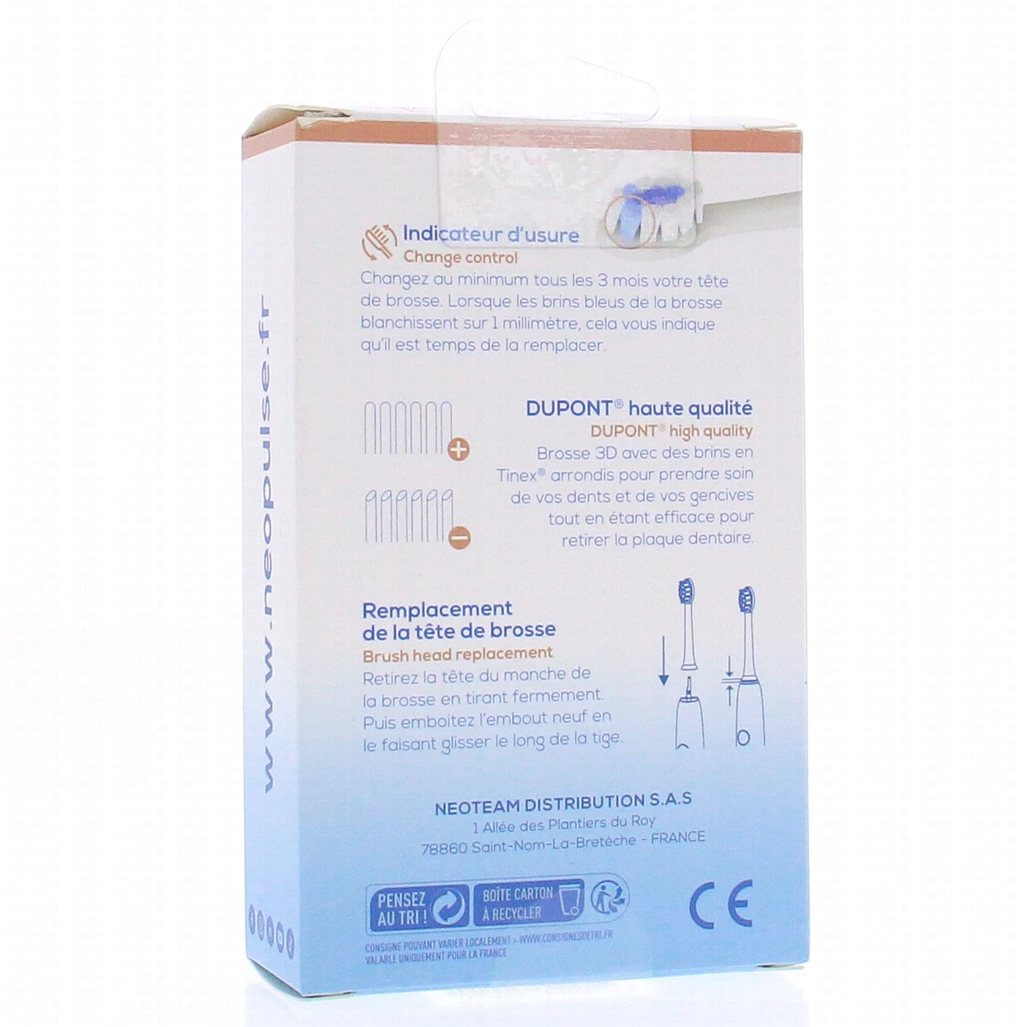 NEOPULSE Neosonic - Tête De Brosse à Dents Ultra Souple Blanche X4 2 NEOPULSE Neosonic - Tête De Brosse à Dents Ultra Souple Blanche X4 – Image 2