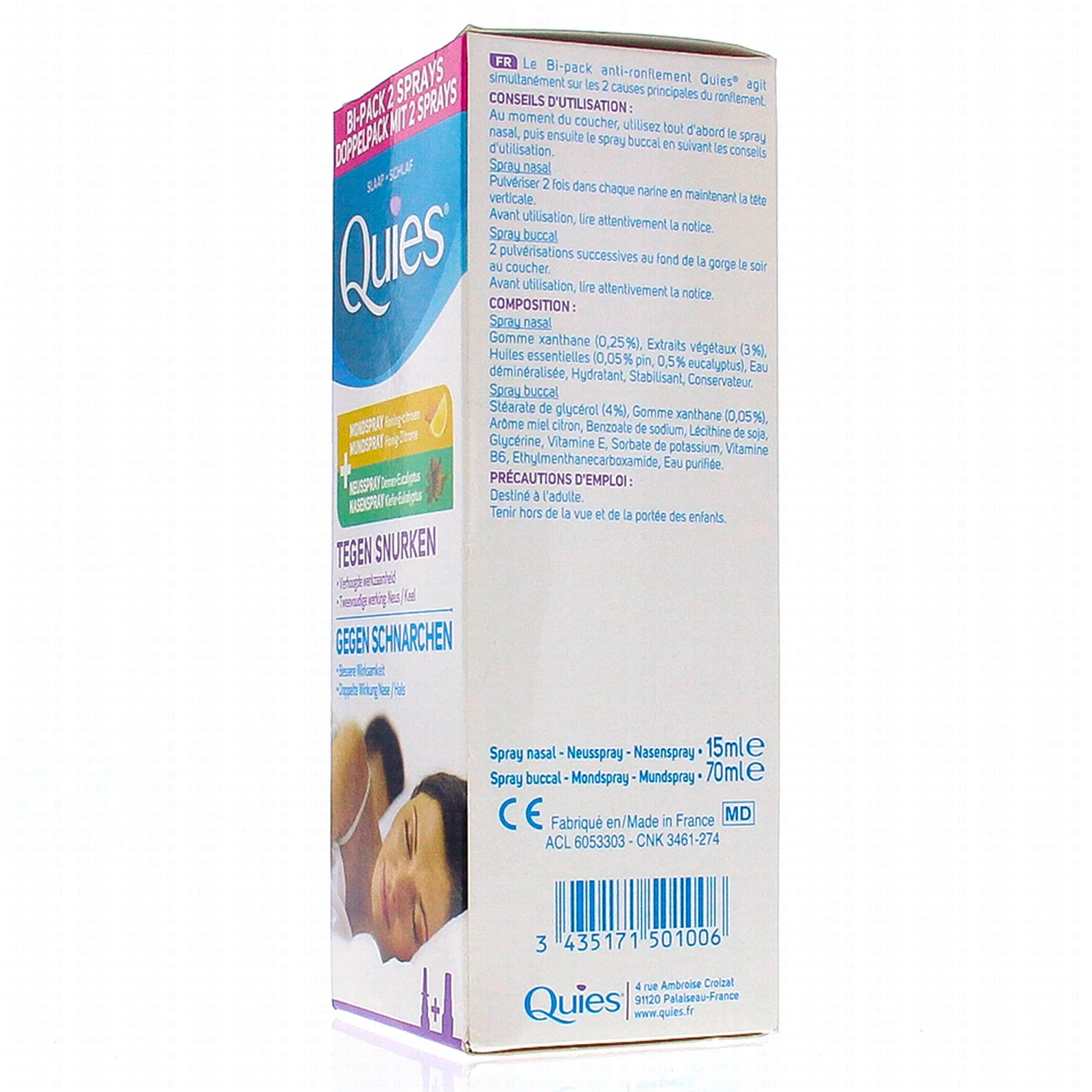 QUIES Anti-Ronflement Bi Pack 2 Sprays 2 QUIES Anti-Ronflement Bi Pack 2 Sprays – Image 2