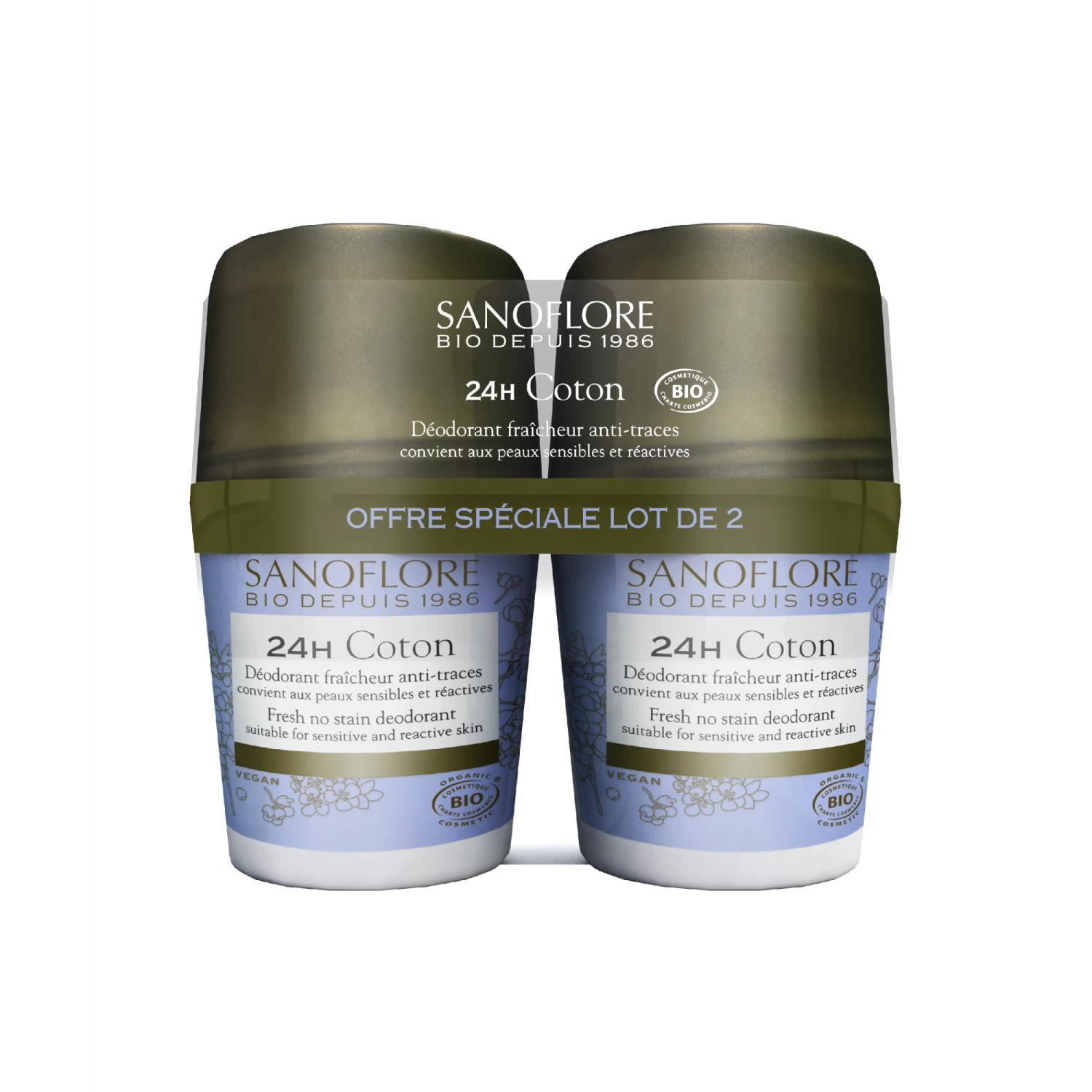 SANOFLORE Coton Déodorant Bio Roll On 50ml 1 SANOFLORE Coton Déodorant Bio Roll On 50ml