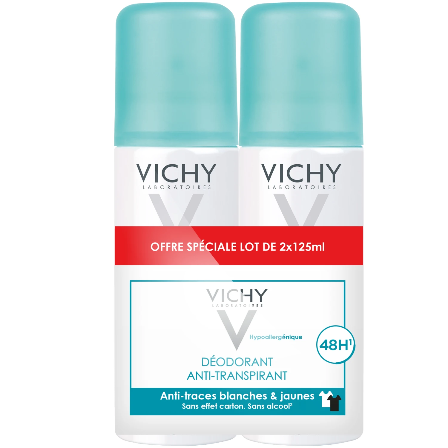 VICHY Déodorant Traitement Anti-transpirant 48h Anti-traces Blanches & Jaunes 1 VICHY Déodorant Traitement Anti-transpirant 48h Anti-traces Blanches & Jaunes